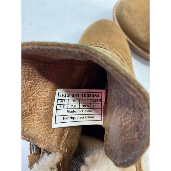 UGG Australia Anais Boots Womens 8.5 Chestnut Brown Suede Wedge Heel - Picture 6 of 11